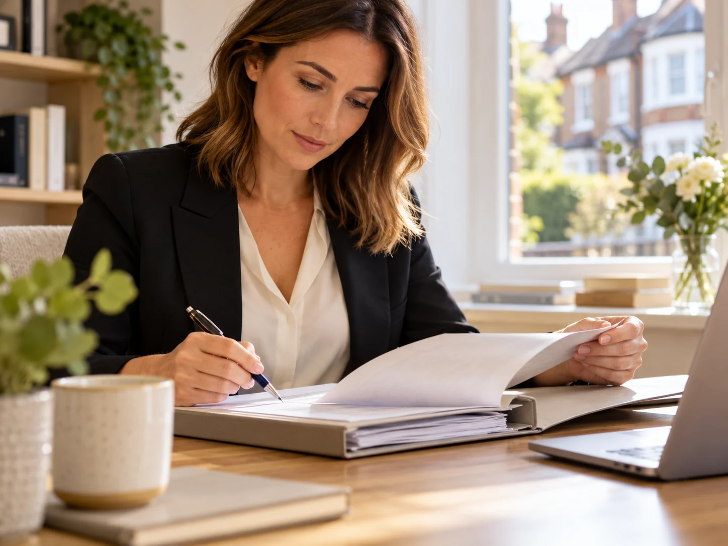 A conveyancer reviewing a property file